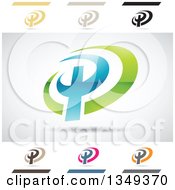 Clipart Of Abstract Letter P Logo Design Elements Royalty Free Vector Illustration