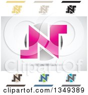Clipart Of Abstract Letter N Logo Design Elements Royalty Free Vector Illustration