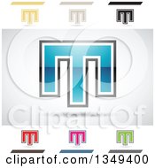 Clipart Of Abstract Letter M Logo Design Elements Royalty Free Vector Illustration