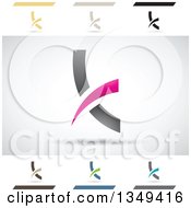 Clipart Of Abstract Letter K Logo Design Elements Royalty Free Vector Illustration