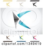 Clipart Of Abstract Letter K Logo Design Elements Royalty Free Vector Illustration