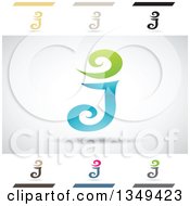 Clipart Of Abstract Letter J Logo Design Elements Royalty Free Vector Illustration