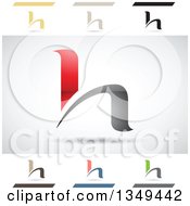 Clipart Of Abstract Letter H Logo Design Elements Royalty Free Vector Illustration