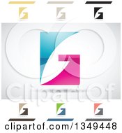 Clipart Of Abstract Letter G Logo Design Elements Royalty Free Vector Illustration