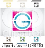 Clipart Of Abstract Letter G Logo Design Elements Royalty Free Vector Illustration