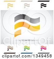 Clipart Of Abstract Letter F Logo Design Elements Royalty Free Vector Illustration
