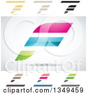 Clipart Of Abstract Letter F Logo Design Elements Royalty Free Vector Illustration