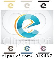 Clipart Of Abstract Letter E Logo Design Elements Royalty Free Vector Illustration