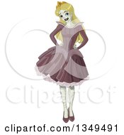 Poster, Art Print Of Halloween Zombie Sleeping Beauty Princess Posing With Hands On Her Hips