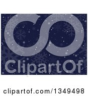 Clipart Of A Dark Blue Christmas Background Of Snowflakes Royalty Free Vector Illustration