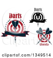 Poster, Art Print Of Throwing Dart And Target Designs With Text