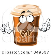 Poster, Art Print Of Cartoon Take Out Coffee Cup Character