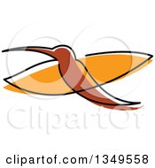 Poster, Art Print Of Sketched Brown And Orange Hummingbird