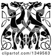 Poster, Art Print Of Black Celtic Wild Dog Knot 4