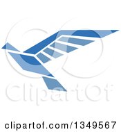 Poster, Art Print Of Blue Flying Peace Dove 5