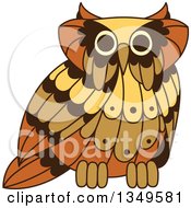 Clipart Of A Cute Brown Owl Royalty Free Vector Illustration