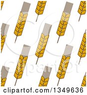 Clipart Of A Seamless Background Patterns Of Gold Wheat On White 9 Royalty Free Vector Illustration