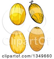 Cartoon Canary And Cantaloupe Melons