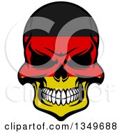 Clipart Of A Grinning Evil Skull In German Flag Colors Royalty Free Vector Illustration