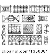 Poster, Art Print Of Black And White Wrought Iron Balcony Elements