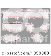 Poster, Art Print Of Off White Red And Snowflake Christmas Text Box Design Elements Over Gray