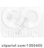 Poster, Art Print Of Christmas Background Of Snowflakes And Shadows Over Gray