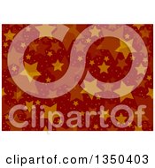 Poster, Art Print Of Seamless Background Pattern Of Stars And Dots Over Red