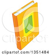 Clipart Of A Book With A Green Yellow And Orange Cover Royalty Free Vector Illustration