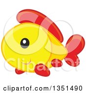 Poster, Art Print Of Cute Happy Yellow Orange And Red Fish