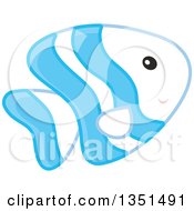 Poster, Art Print Of Cute Blue And White Striped Marine Fish