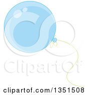 Clipart Of A Shiny Blue Party Balloon Royalty Free Vector Illustration by Alex Bannykh