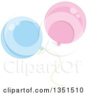 Poster, Art Print Of Shiny Pink And Blue Party Balloons