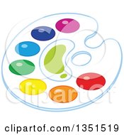 Clipart Of A Paint Palette Tray Royalty Free Vector Illustration