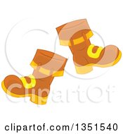 Clipart Of A Pair Of Brown Boots Royalty Free Vector Illustration