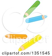 Clipart Of Colored Pencils Royalty Free Vector Illustration by Alex Bannykh