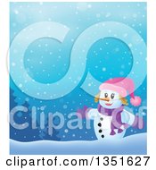 Poster, Art Print Of Cartoon Christmas Snow Woman Welcoming In The Snow