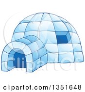 Cartoon Blue Icy Igloo Dwelling