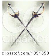 Clipart Of 3d Crossed Musketeer Swords Over A Magic Background Royalty Free Illustration by Tonis Pan