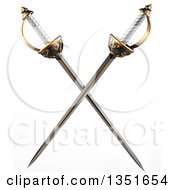 3d Crossed Musketeer Swords