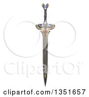 Clipart Of A 3d Winged Sword Royalty Free Illustration