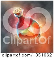 Clipart Of A Potion Bottle With Red Liquid Over Magic Royalty Free Illustration