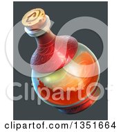 Poster, Art Print Of Potion Bottle With Red Liquid Over Gray