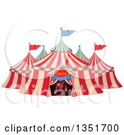 Poster, Art Print Of Cartoon Big Top Circus Tent With Lights In The Entrance