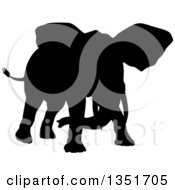 Clipart Of A Black Silhouetted Elephant 3 Royalty Free Vector Illustration