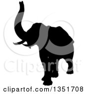 Clipart Of A Black Silhouetted Elephant 6 Royalty Free Vector Illustration