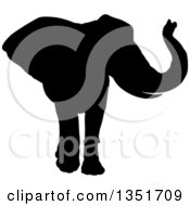 Clipart Of A Black Silhouetted Elephant Walking 5 Royalty Free Vector Illustration