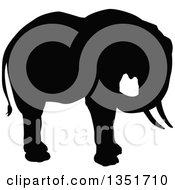 Clipart Of A Black Silhouetted Elephant 7 Royalty Free Vector Illustration