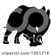 Clipart Of A Black Silhouetted Elephant 2 Royalty Free Vector Illustration