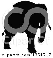 Clipart Of A Black Silhouetted Elephant 5 Royalty Free Vector Illustration