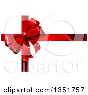 Poster, Art Print Of 3d Red Christmas Birthday Or Other Holiday Gift Bow And Ribbon On Shaded White